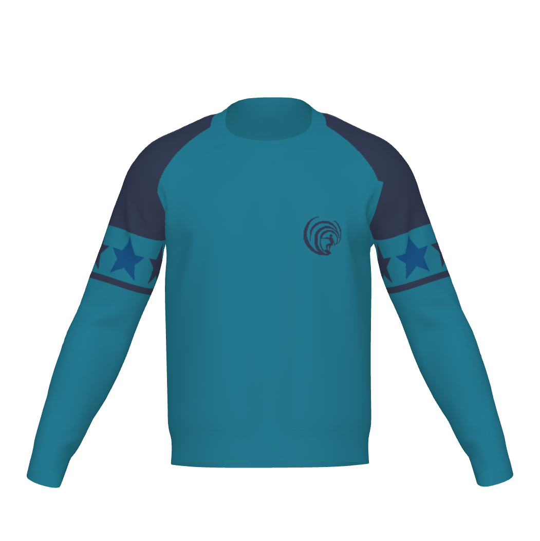 Blue Crewneck Sweater Surfing