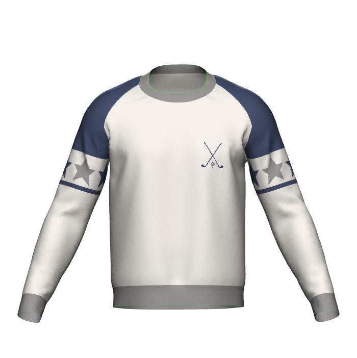 Gray Crewneck Sweater Golf w/ Collar