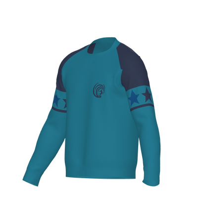 Blue Crewneck Sweater Surfing