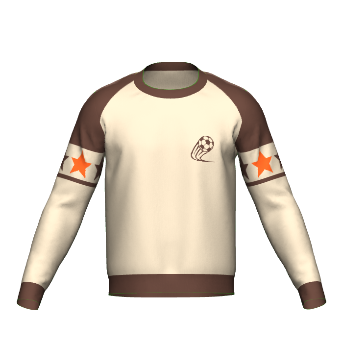 Brown Crewneck Sweater Soccer w/ Collar